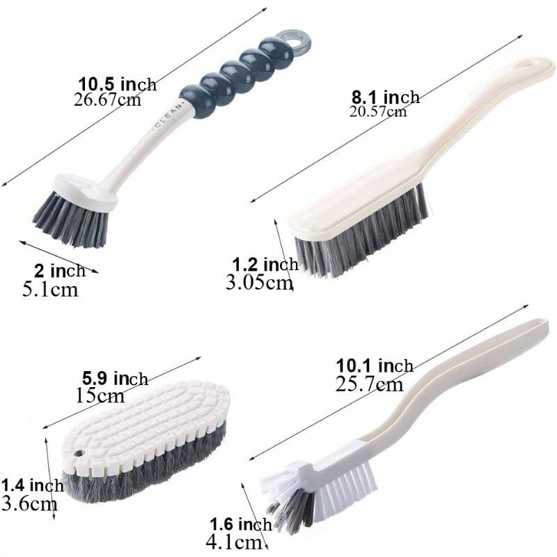 Multi-purpose Cleaning Brush Set, with Various Brushes, Plastic Reusable Kitchen and Bathroom Household Brush Set, Suitable for Plates, Bottles, Cups, Bathrooms, Shoes, Cleaning Tools