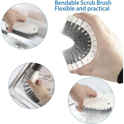 Multi-purpose Cleaning Brush Set, with Various Brushes, Plastic Reusable Kitchen and Bathroom Household Brush Set, Suitable for Plates, Bottles, Cups, Bathrooms, Shoes, Cleaning Tools