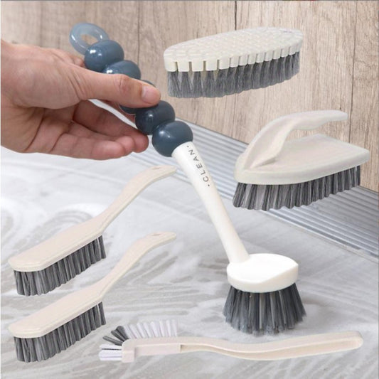 Multi-purpose Cleaning Brush Set, with Various Brushes, Plastic Reusable Kitchen and Bathroom Household Brush Set, Suitable for Plates, Bottles, Cups, Bathrooms, Shoes, Cleaning Tools